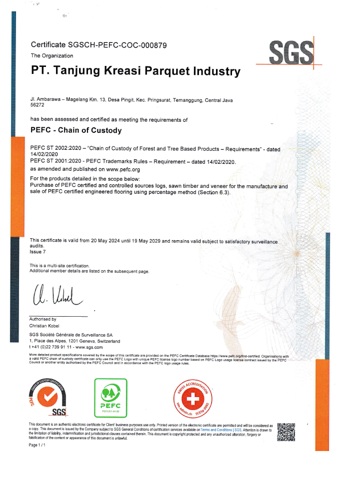 PEFC Chain-of-Custody Certificate
